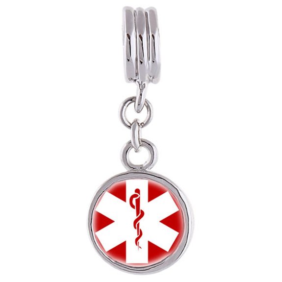 Pandora Sign Medical Alert Round Photo Charm image