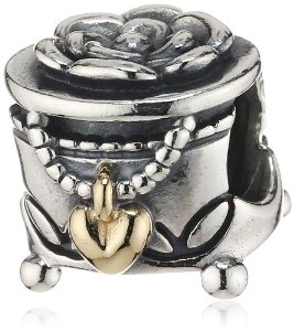 Pandora Silver And 14ct Gold Jewellery Box Charm image