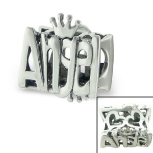 Pandora Silver Angel Carved Word Charm