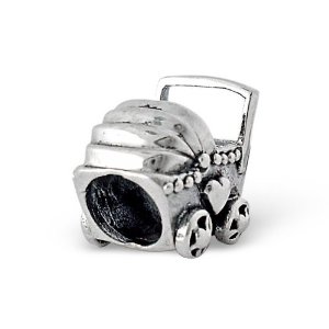 Pandora Silver Baby Buggy Charm image