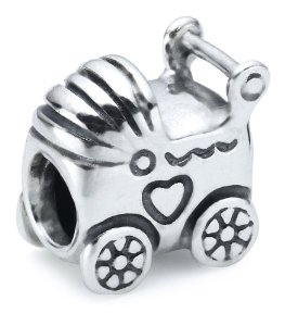 Pandora Silver Baby Carriage Heart Charm image