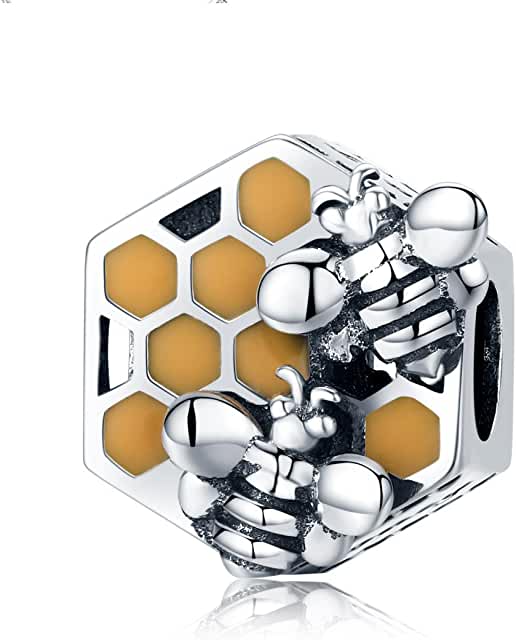 Pandora Silver Bee Hive With Golden Bees Charm image