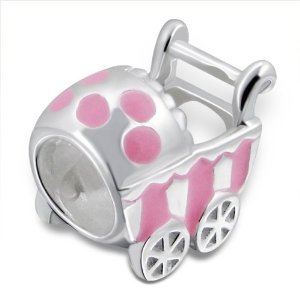 Pandora Silver Buggy Light Pink Charm