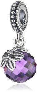 Pandora Silver Butterfly Purple Zirconia Pendant Charm image