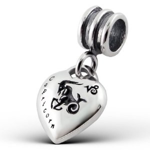 Pandora Silver Capricorn Unicorn Lucky Heart Zodiac Charm