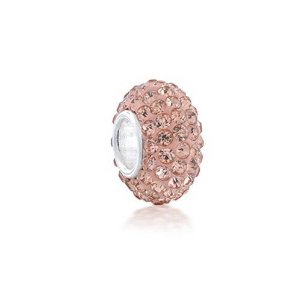 Pandora Silver Champagne Peach Swarovski Crystal Charm