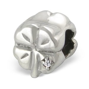 Pandora Silver Clover Lucky 4 Leaf CZ Charm