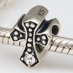 Pandora Silver Cross Clear Crystal Charm