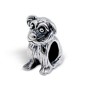 Pandora Silver Dog Puppy Sitting Charm