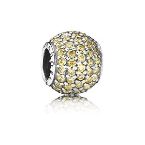 Pandora Silver Gold Coloured Cubic Zirconi Charm