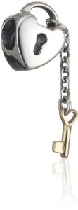 Pandora Silver Gold Key To My Heart Charm image