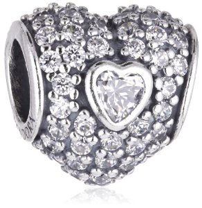 Pandora Silver Heart Clear CZ Charm