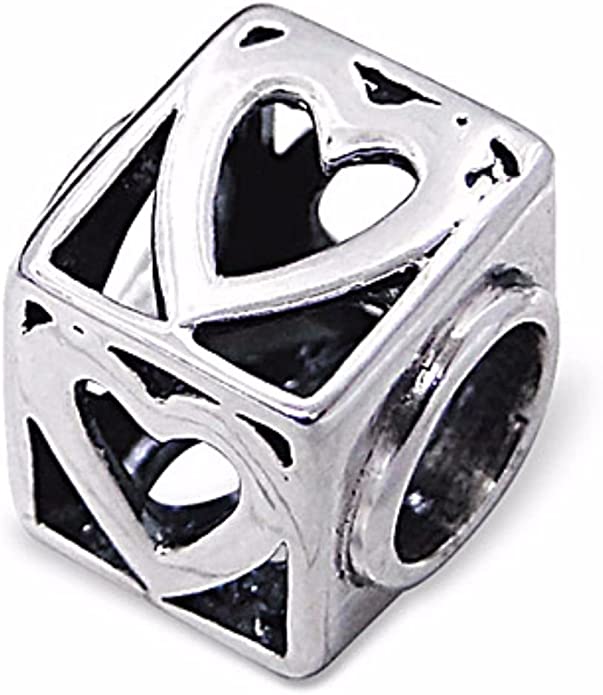Pandora Silver Heart Cube Open Dice Charm image