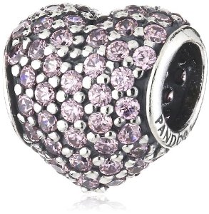 Pandora Silver Heart With Cubic Zirconia Crystals Charm