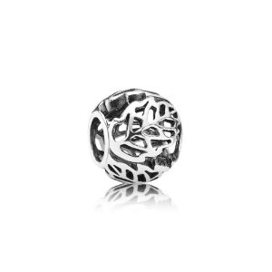 Pandora Silver Leaves Rounded Bead Charm