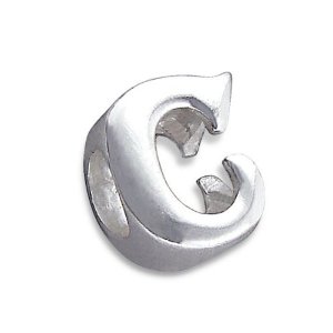 Pandora Silver Letter C 3D Charm image