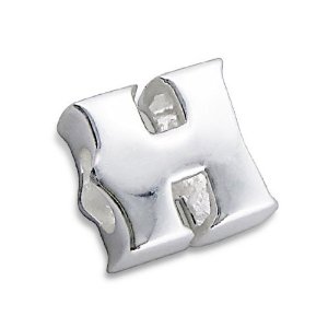 Pandora Silver Letter H 3D Charm image