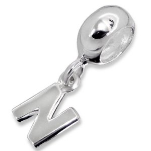 Pandora Silver Letter N Hanging Charm image