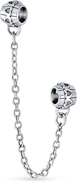 Pandora Silver Love Hearts Safety Chain Charm image