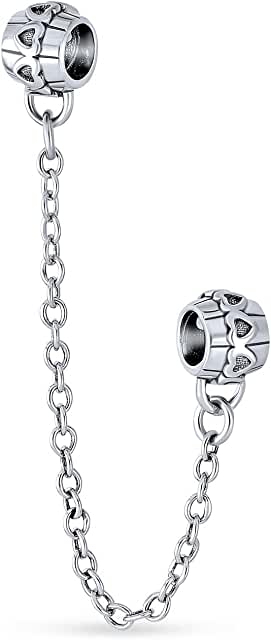 Pandora Silver Love Hearts Safety Chain Charm