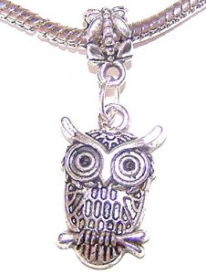 Pandora Silver Owl Dangle Charm image