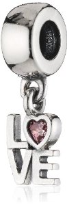 Pandora Silver Pendant Love CZ Spacer Charm