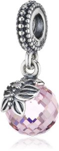 Pandora Silver Pendant Zirconia Pink Charm