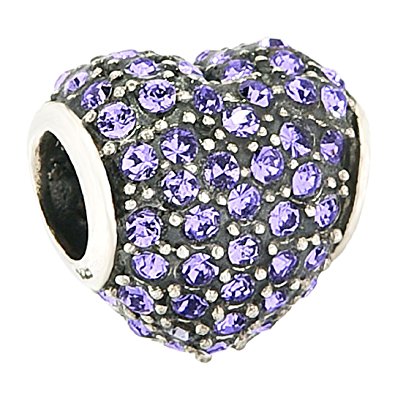 Pandora Silver Purple Hearts Charm image