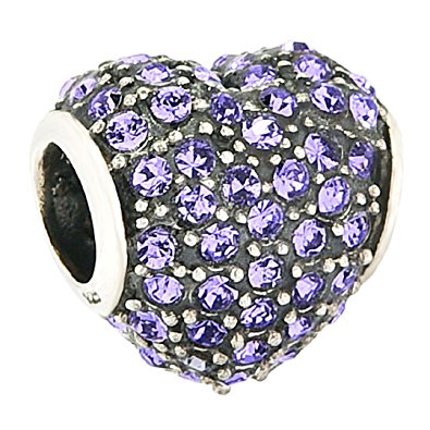 Pandora Silver Purple Hearts Charm