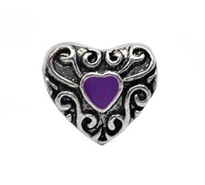 Pandora Silver Purple Love Heart Charm image