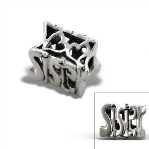 Pandora Silver Sister Carved Mini Hearts Charm image