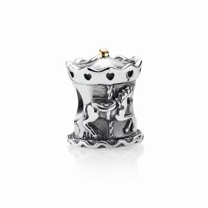Pandora Silver With 14ct Yellow Gold Carousel Two Tone Charm image
