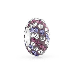 Pandora Simulated Amethyst Crystal Lavender Stripe Charm image