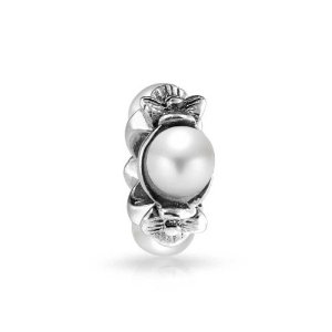 Pandora Simulated Pearl June Birthstone Flower Charm