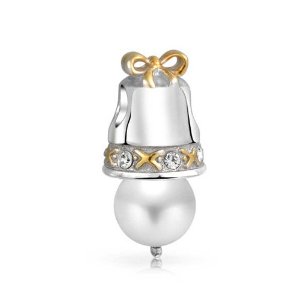 Pandora Simulated Pearl Wedding Bell Charm