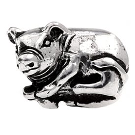 Pandora Sitting Pig Silver Charm