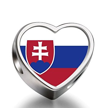Pandora Slovakia Flag Heart Photo Charm