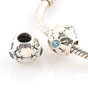 Pandora Snowflake Aquamarine Crystal Charm image