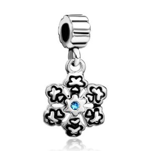 Pandora Snowflake Blue Birthstone Crystal Dangle Charm image
