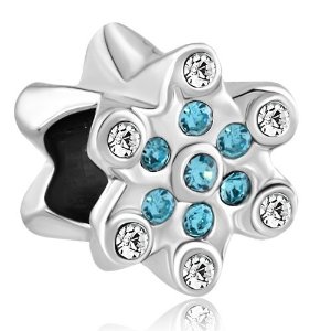 Pandora Snowflake Blue Clear Crystals Charm image