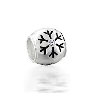 Pandora Snowflake CZ Barrel Charm