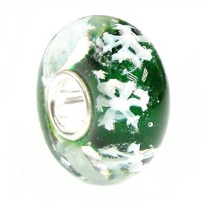 Pandora Snowflake Let It Snow Green Glass Charm image