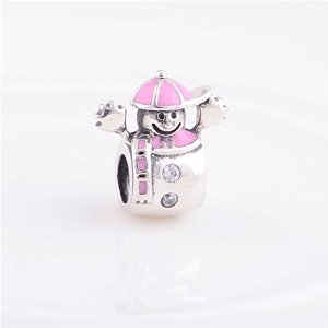 Pandora Snowman Pink Enamel Charm image