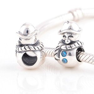 Pandora Snowman With Sapphire Crystals Charm