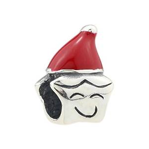 Pandora Solid Silver Christmas Santa Red Hat Charm