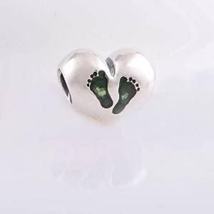 Pandora Solid Silver Foot Print Heart Charm image