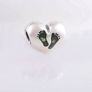 Pandora Solid Silver Foot Print Heart Charm