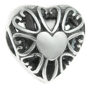 Pandora Solid Silver Heart Clip On Charm image