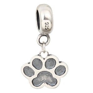 Pandora Solid Silver Paw Print Dangle Charm image