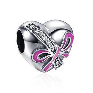 Pandora Solid Silver Pink Bow Charm image
